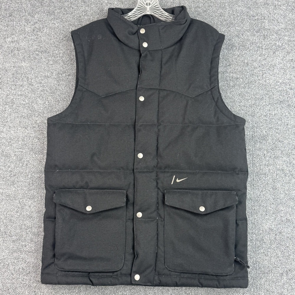 Nike Snowboarding Vest Mens S Black Padded Utility Ski Winter Goose Down
